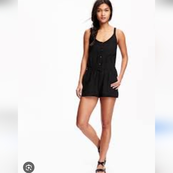 Old Navy Button Front Garden Romper - Picture 1 of 3